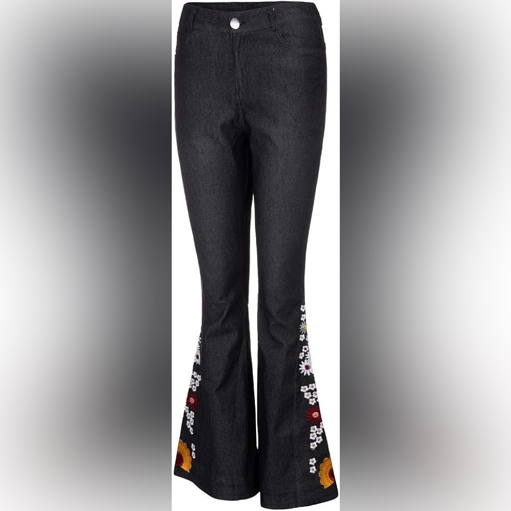 Embroidered Black Women's Jeans